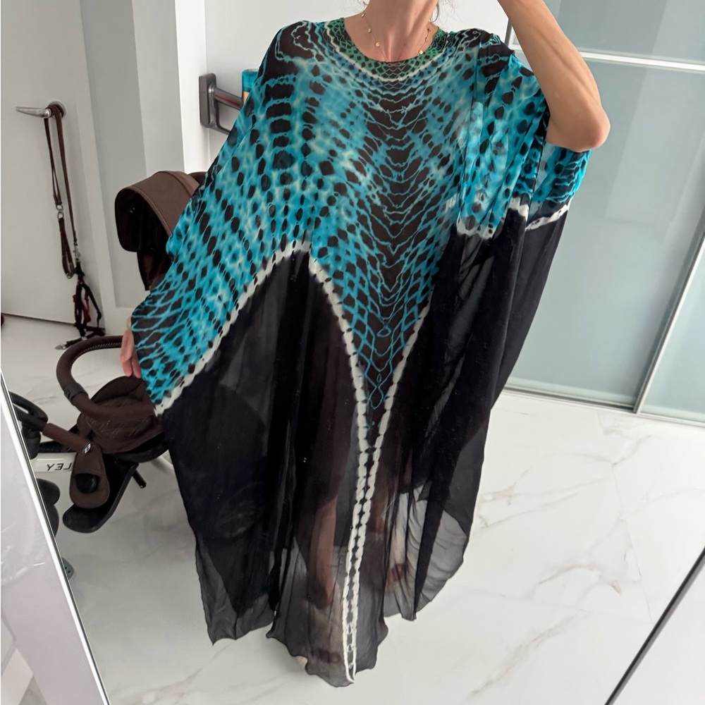 Silk  Patterned Kaftan dress